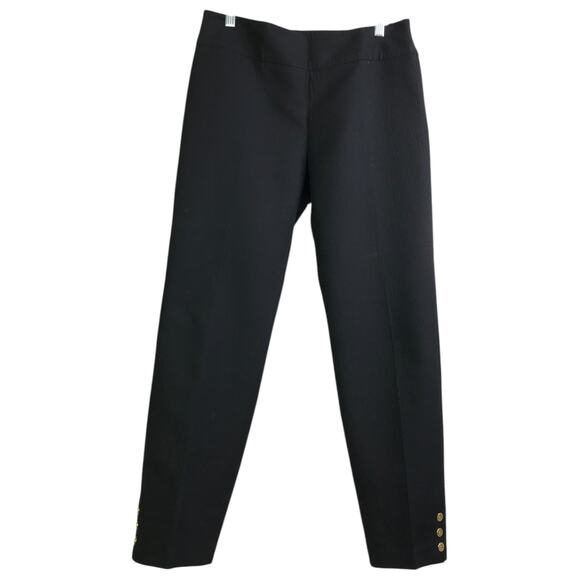 J. Mclaughlin Ankle Pants Wmns 10 Black Gold Buttons at ankle High Rise Classic - Picture 1 of 6